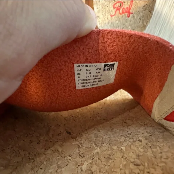 Reef Cushion Vista Sandals Red size 8 - Picture 7 of 7
